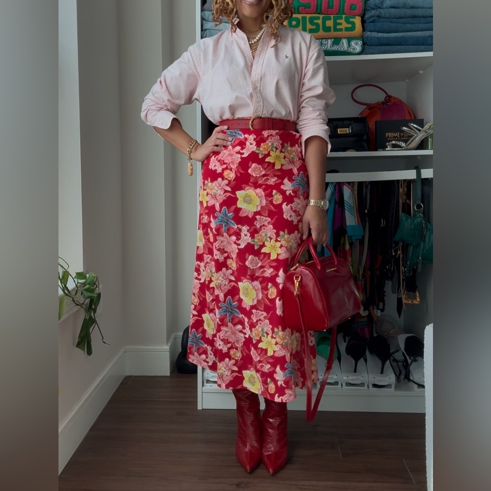 VINTAGE FLORAL MAXI SKIRT
